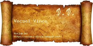Vecsei Vince névjegykártya